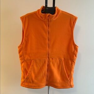 Mens Orange Fleece Vest